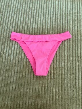 Women's Hot Pink Ribbed Bikini Bottom